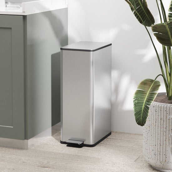 Pedaalemmer Prullenbak 20 Liter met Soft-Close Deksel - Geurfilter - Vingerafdruk-bestendig - RVS