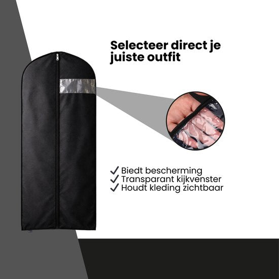 Kledinghoes - 10 stuks - 160x40 - Wit - Kledinghoezen - Kledinghoes Wit - Trouwjurkhoes - Kostumhoes