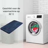 AKSA Home® Badmat 70x140 cm - Grote douchemat antislip - Badmat antislip - Badkamermat - Vloerkleed - Donkerblauw