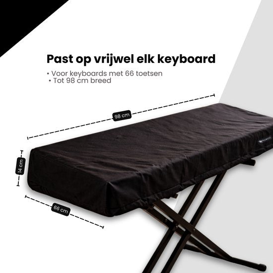 Keyboard Beschermhoes - Keyboard met 66 toetsen tot 98 cm Breed - Pianobeschermer - Keyboardhoes - Stofhoes - Keyboardbeschermer
