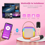 Vesfy Karaoke Set - Draadloze microfoon met Bluetooth 5.0 en LED verlichting
