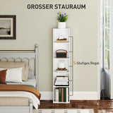 4goodz Boekenkast met 5 Verstelbare Planken - 24x30x134 cm - Wit