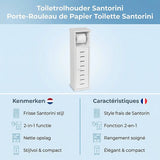 Toiletrolhouder met toiletroldispenser Santorini - 18x18x75 cm - Wit