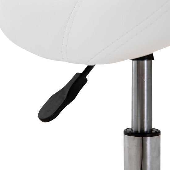 Ergonomische Zadelkruk Kunstleer Amazonekruk in Hoogte Verstelbaar 49-61 cm - Wit