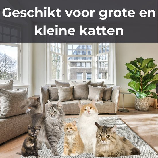 Zwiggi® Automatische kattenbak - Kattenbak zelfreinigend- Kattenbak + 45 Afvalzakjes (3 rollen) & Kattenbakmat - (Werkt met & zonder app) - Wit 65L