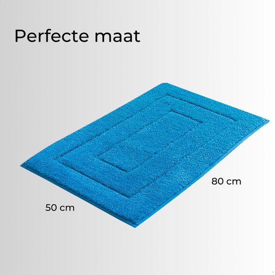 AKSA Home® Badmat 50x80 cm - Douchemat antislip - Badmat antislip - Badkamermat - Vloerkleed - Lichtblauw