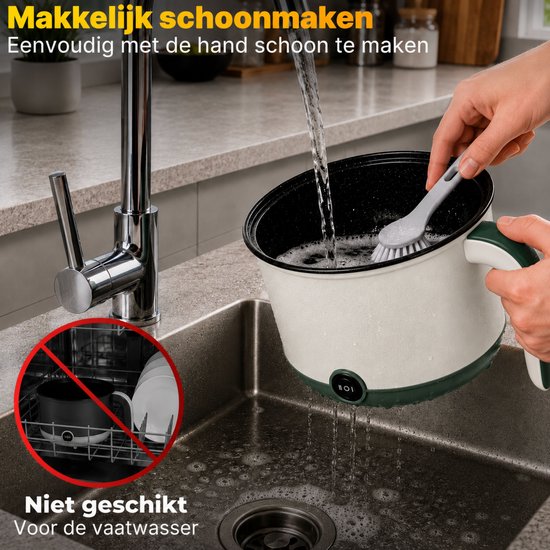 DMG Supply Noodle Pan - Wit - Elektrische Kookpan - Hotpot - Noodle Kom - 1,8 L - Multicooker
