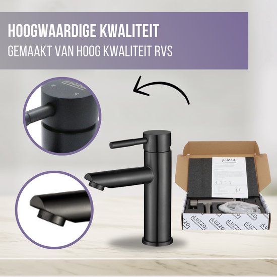 Luzzo® Como - RVS Wastafelkraan Laag