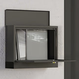 Wandbrievenbus modern - Afsluitbaar met slot - 36,5x11,5x29 cm - Zwart