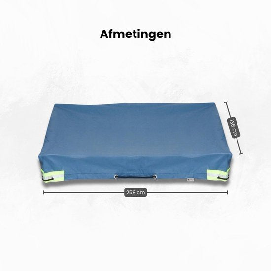 Aanhangwagen Afdekhoes - 258 x 138 x 5 cm - Blauw - Aanhangerzeil met Elastisch Koord - Waterafstotend - Aanhangwagnet