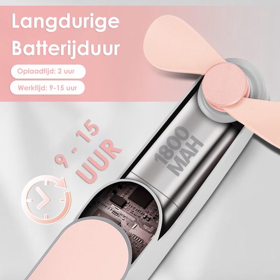Handventilator - Snelheden - Oplaadbaar - en