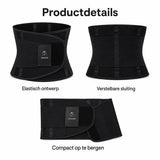 Waist Trainer Dames – Verstelbare Tailleband – Waist Shaper – Dubbele Klittenbandsluiting – Ademend – Zwart