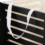 Zwarte Bamboe wasmand 65 Ltr met deksel en waszak 40x40x58 cm - Zwart