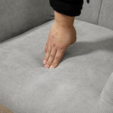 4goodz Oor-Fauteuil met Voetenbank Ribfluweel Optiek - Grijs