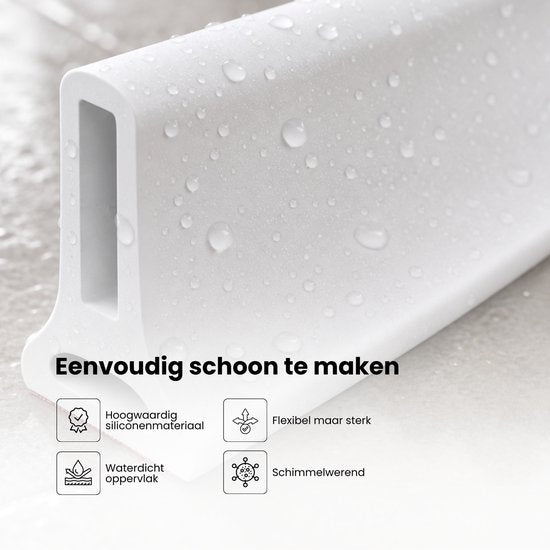Waterkering - Siliconen - 1 Meter - Zelfklevende Kitrand - Waterdrempel - Douche dorpel