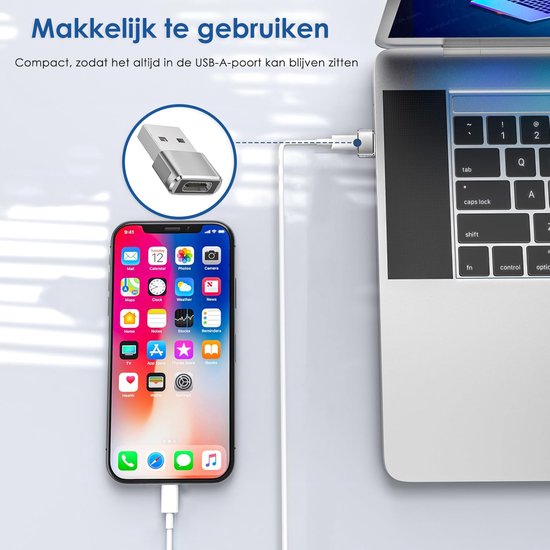 USB-C naar USB-A Adapter 2 stuks – Universele USB C naar USB A converter - Compatibel met alle USB Type C Apparaten