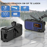 Noodradio Solar Opwindbaar - Powerbank Zonneenergie met - Noodpakket - Draagbare Radio