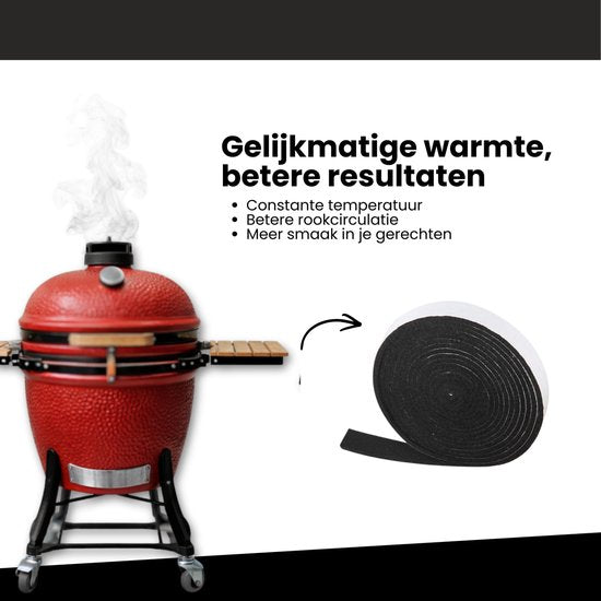 BBQ Vervangingsvilt - Zelfklevend - 450cm x 2cm x 3mm - BBQ Vilt - Geschikt voor o.a. Green Egg, Kamado, Black Bastard