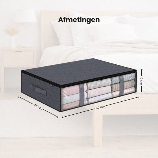 Onderbed opbergtas - 2 stuks - 60x45x15 cm - Kleding of Dekbed opbergen onder het Bed