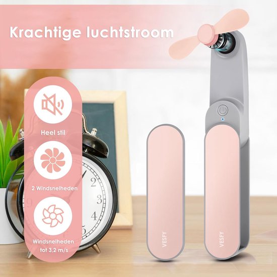 Handventilator - Snelheden - Oplaadbaar - en