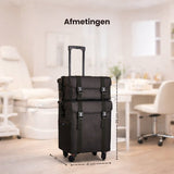 Pedicurekoffer met Wieltjes - Zwart - 60x41x30 cm - Pedicure case - Ambulante Pedicure Koffer