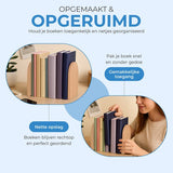 NovaWare® Boekensteun - 4 Stuks - Boekensteunen - Plank Organizer - Boekenhouder – Boekenrek - Boeksteun - Beukenhout