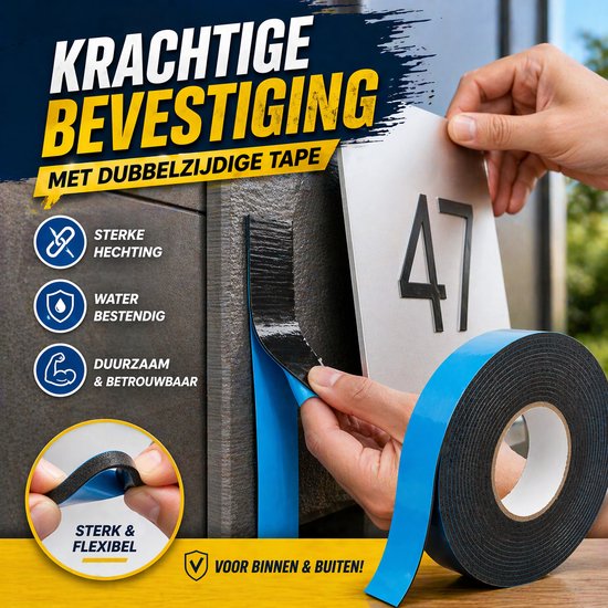 24ME® - Pakket van 5 Rollen - 25 Meter Foam Tape – 2 cm Breed – Dubbelzijdige Tape voor Montage, Klussen, Auto & Hobby
