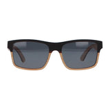 5one® 2-tone - Ebony - Maple-wood Houten zonnebril met Grijze lens