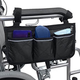 Rolstoeltas - Zwart - Armleuning Rolstoeltas - Waterafstotende Opbergtas voor Rolstoel - Rolstoel Organizer