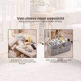 Luiertas Vilt - Grijs - Vilt - 32 x 22 x 19 cm - Luier Organizer - Draagbare Organiser met Handige Vakken - Verzorgingstas
