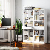 4goodz Boekenkast met 9 vakken en 1 lade - 24x60x158 cm - Wit
