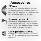 NOVIFY® Fohn - Fohnborstel - Haardroger met 5 opzetstukken - Fohn met Diffuser - 1600W - V2