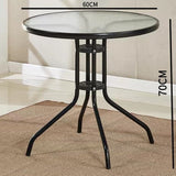 Ronde Glazen Tuintafel – Ø60 cm – Gehard Glas & Stalen Frame – Weerbestendig – Perfect voor Tuin, Balkon & Terras