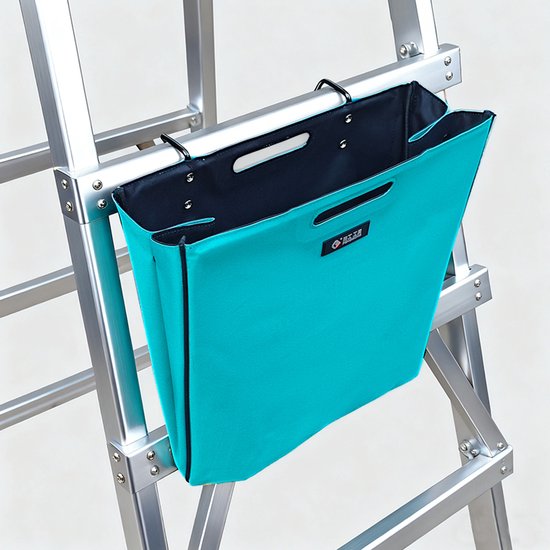 Ladder Gereedschapstas – Opvouwbare Ladder Tool Bag met Haken – Extra Sterk 600D Oxford – Gereedschap Organizer voor Ladder – Lichtblauw