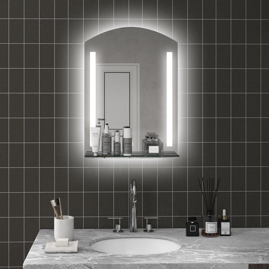 Badkamerspiegel 50x70 cm met Verlichting en Planchet