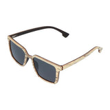 5one® Rimini Slimline White - houten zonnebril met zwarte strepen