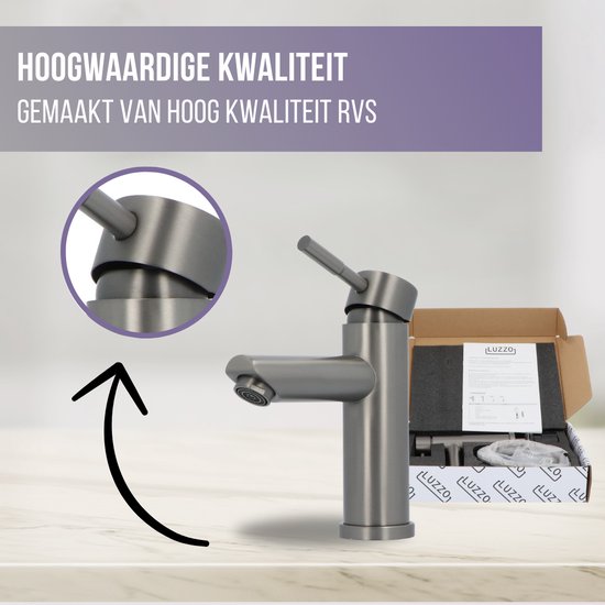 Luzzo® Como - RVS Wastafelkraan Laag