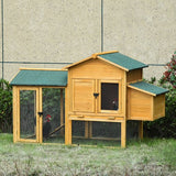 Kippenhok met Uitloop en Nestkast - Hout 168x75x103 cm