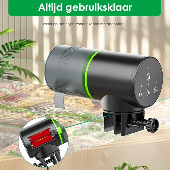 Automatische Voederautomaat met Timerfunctie - 200ml - Geschikt voor Vijver, Vlokken, Korrels en Tetra Visvoer - Visvoer Aquarium