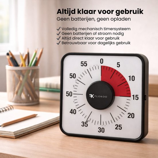 Leerklok - Aftelklok Kookwekker - Leer