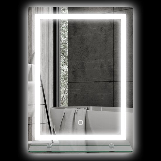 4goodz Badkamerspiegel 50x70 cm met Touch Verlichting en Planchet