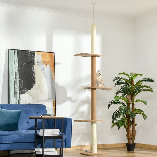 4goodz Krabpaal Plafondhoog 228-260 cm Verstelbaar Klimboom voor Katten