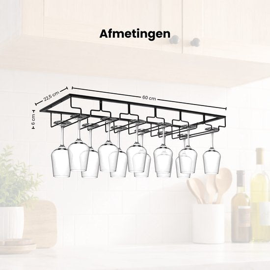 Ophangrek Wijnglazen - glazen - Rijen - Wijnglazenhouder