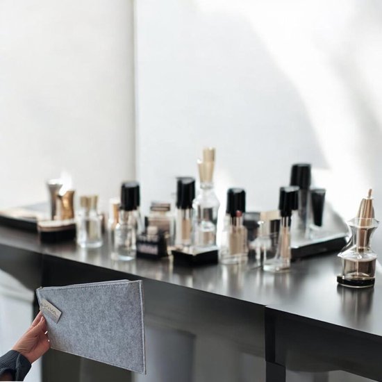 Make up Tasje - Grijs - Vilt - Opbergen van Make up - Multifunctioneel