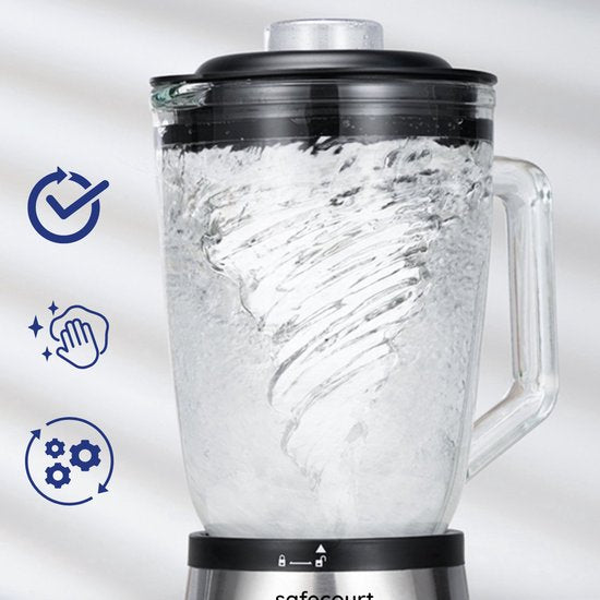 Safecourt Kitchen Blender - Smoothie maker - Krachtige 1200W - To-Go Beker - 3 Standen - RVS