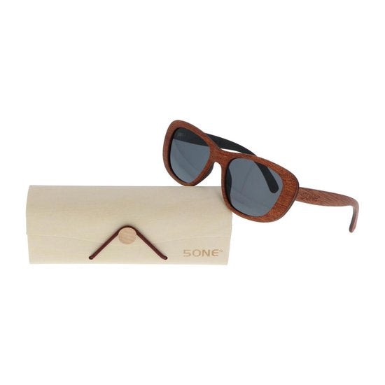 5one® Siena - houten dames zonnebril met grijze lens