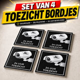 24ME® - 4 Stuks Camera bewaking bord - Zelfklevend - 10x10cm - Cameratoezicht - Camerabewaking