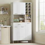 Keukenkast Scandinavisch Design met Glazen Deuren - Wit
