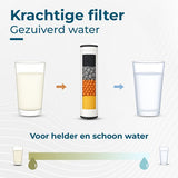 AKSA Home® Douchekop met Slang - Douchekop met Filter - 10 sproeistanden - Regendouche met Hoge Druk - Zilver