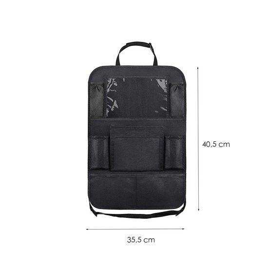 Autostoel Organizer met Tablet houder - 2 Stuks - Zwart - Kwalitatieve Stoelhouder - Opbergzak voor aan Autostoel - Autostoel Organizer Tablet Houder